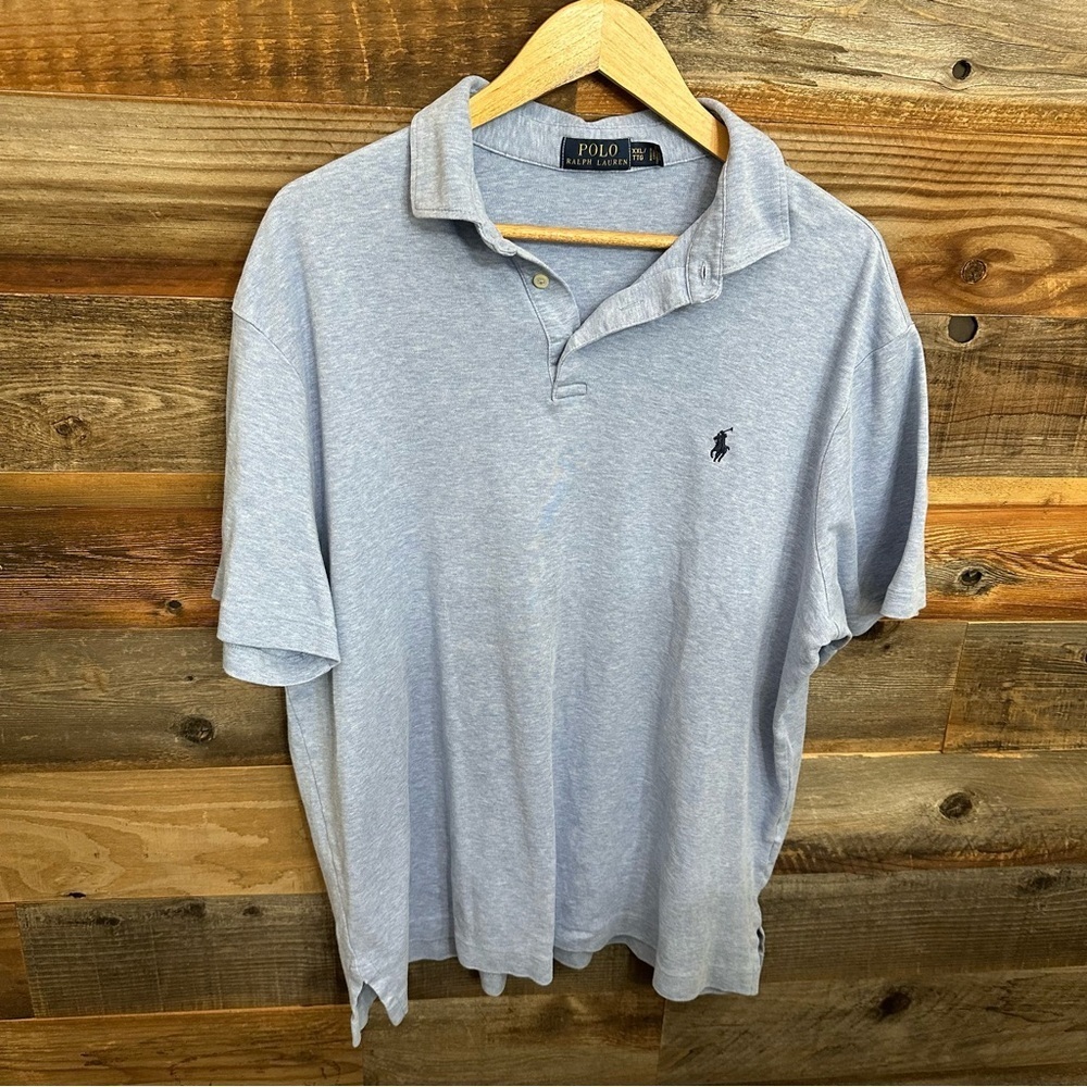 Polo Ralph Lauren Light Blue Short Sleeve Polo Shirt Men’s Size‎ XXL 100% Cotton